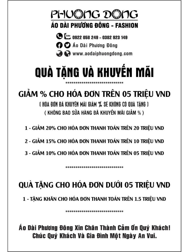 Quà tặng của Áo Dài Phương Đông
